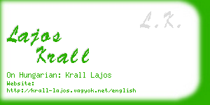 lajos krall business card